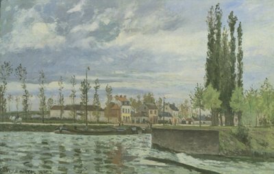 The Lock at Pontoise by Camille Jacob Pissarro